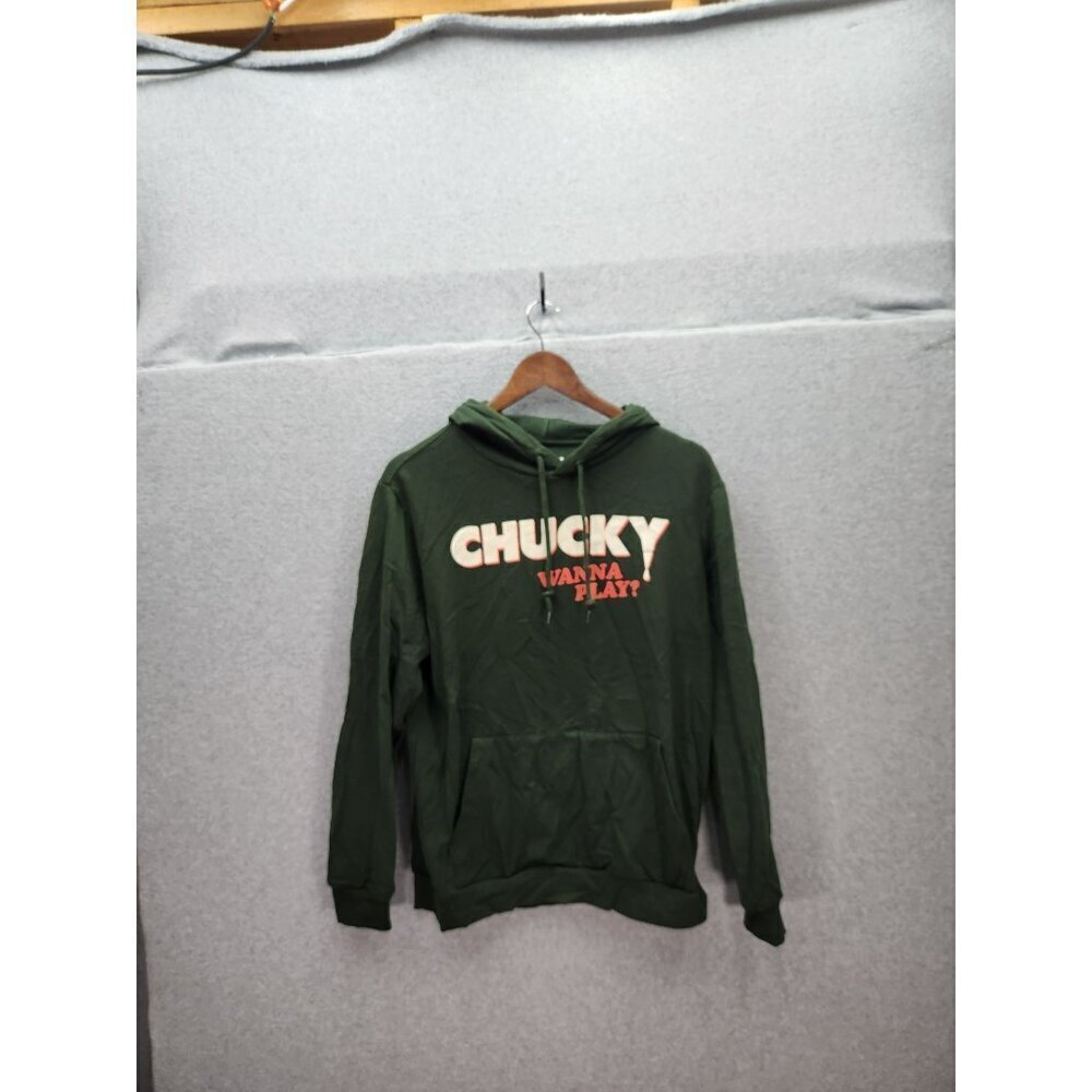 Chucky I‎ Wanna Play Hoodie Sweatshirt M Hybrid Apparel Halloween